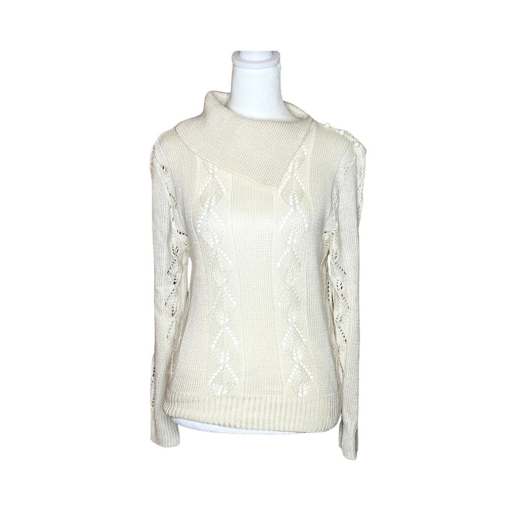 Vintage 90s Arielle Open Knit Sweater Cottagecore Coquette Soft Girl Feminine